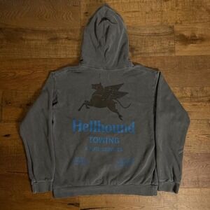 Honor the Gift Hoodie Mens XL Grey Streetwear Hellhound Towing Faded Graphic